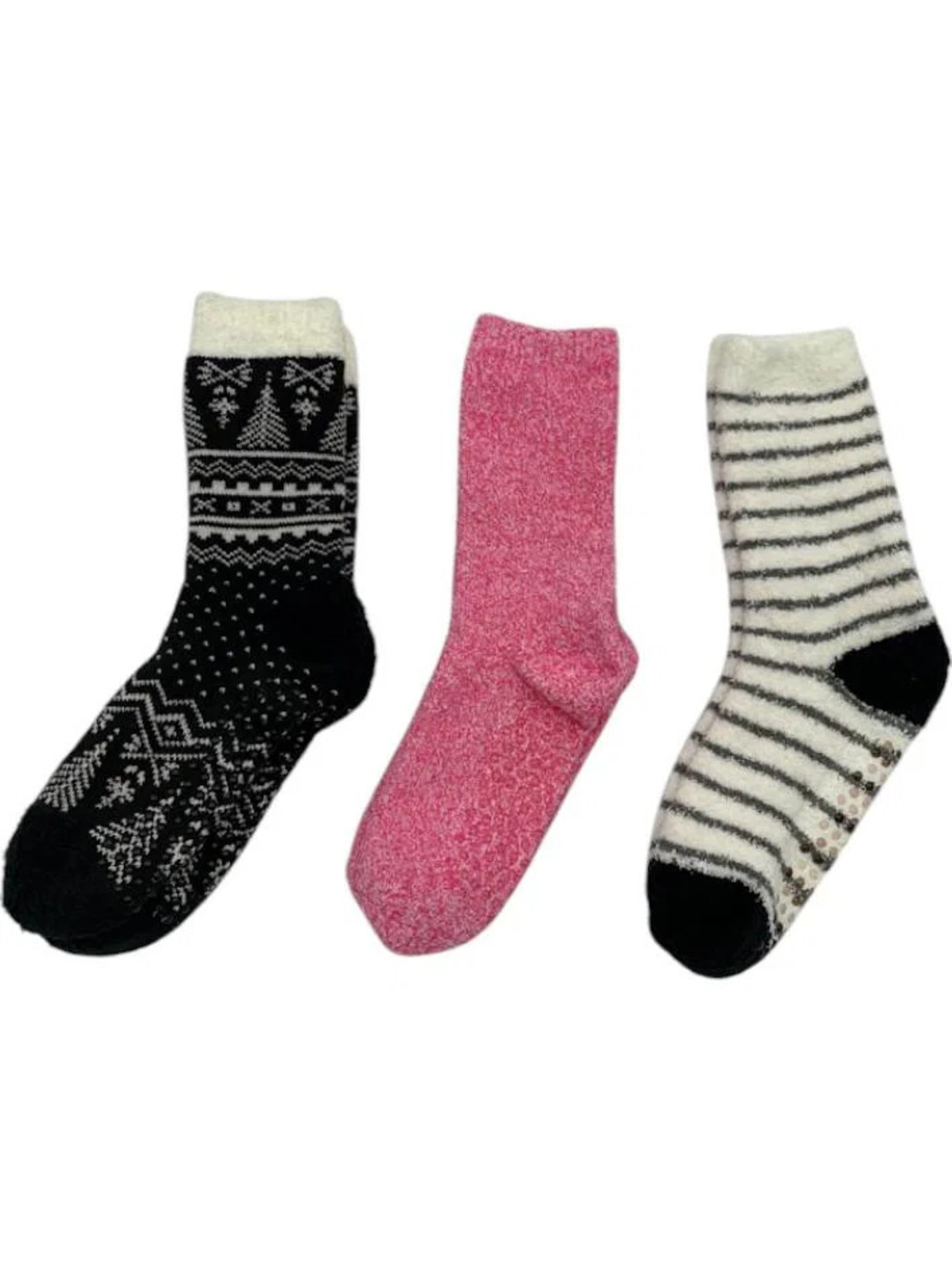 Comfort Code 3-pack Cozy Lounge Socks with Grippers Holiday
